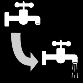 open tap / valve: open
